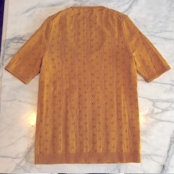 MADEWELL Pointelle Willford Sweater Tee Mustard Color Size XSmall - Picture 5 of 12